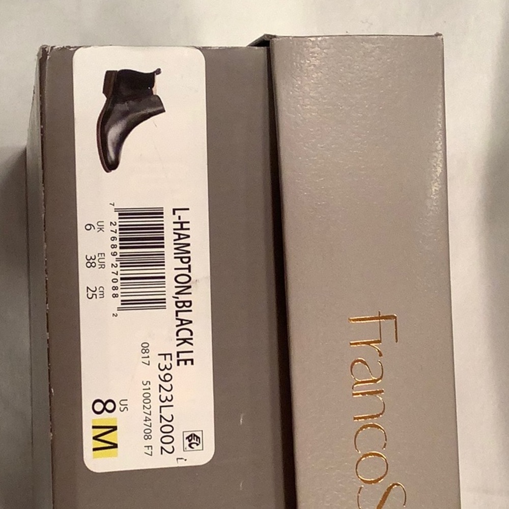 Franco sarto black leather ankle boots size 8